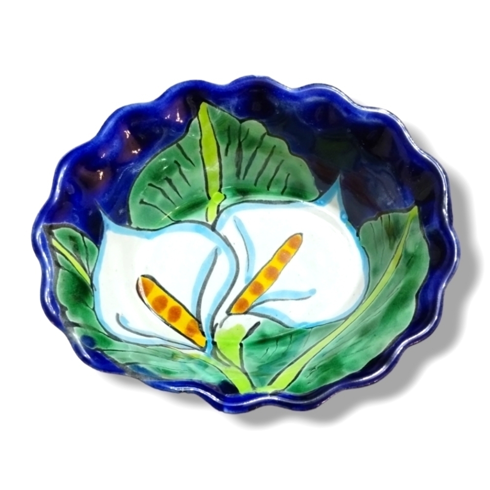 Handmade Talavera Calla Lily Bowl | Mexican Pottery | Hand Painted